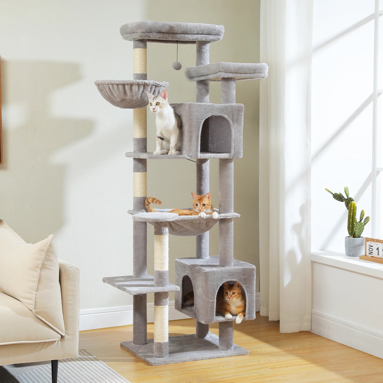 Large Cat Tower for Indoor Cats Multi-Level