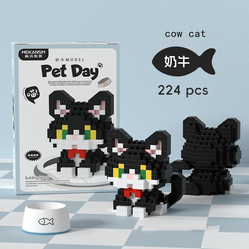 18 Styles Little Dog Cat Small Building Block Model Ornaments