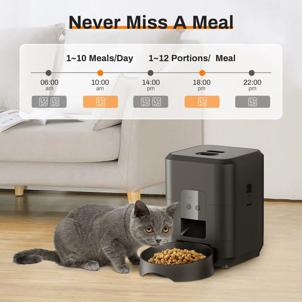 Smart Pet Feeder. Automatic Cat Dog Food Dispenser