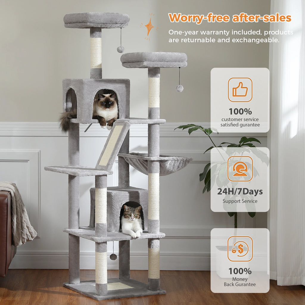 Large Cat Tower for Indoor Cats Multi-Level