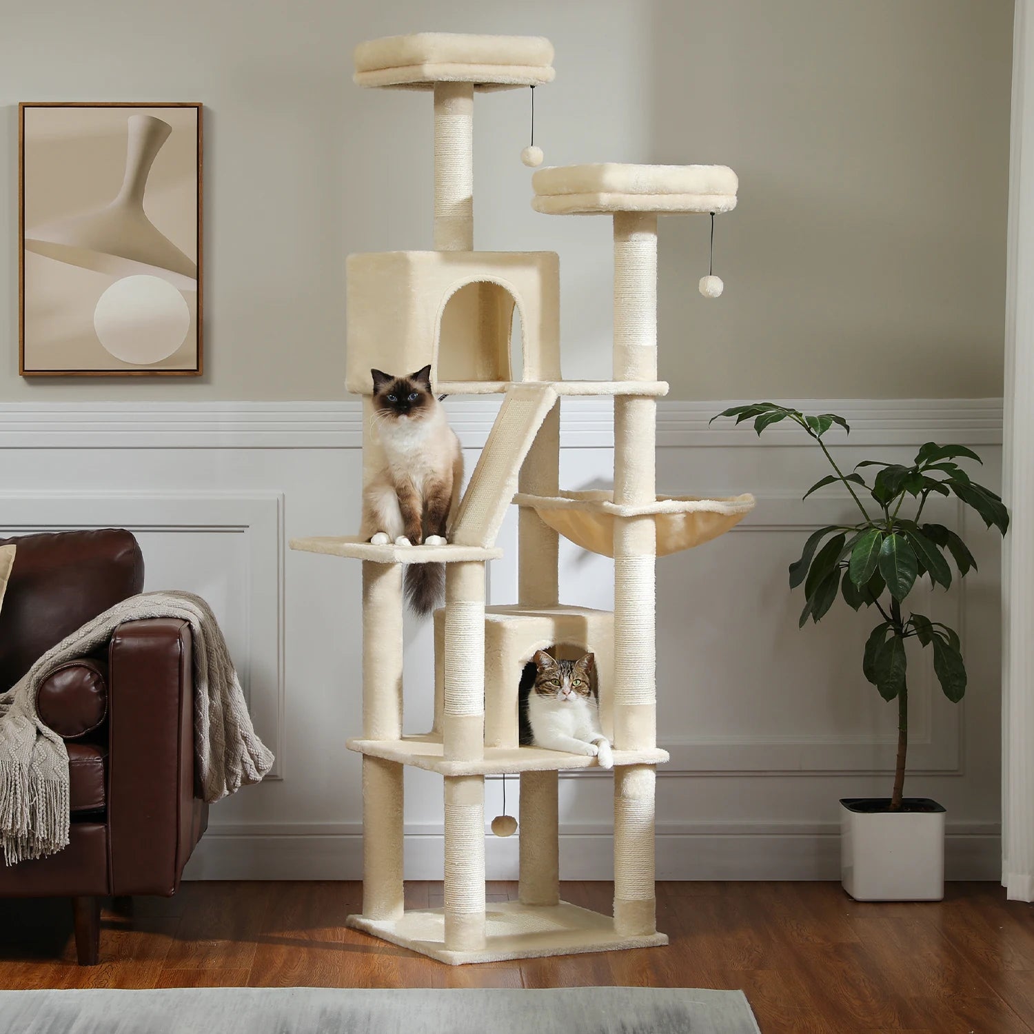 Large Cat Tower for Indoor Cats Multi-Level
