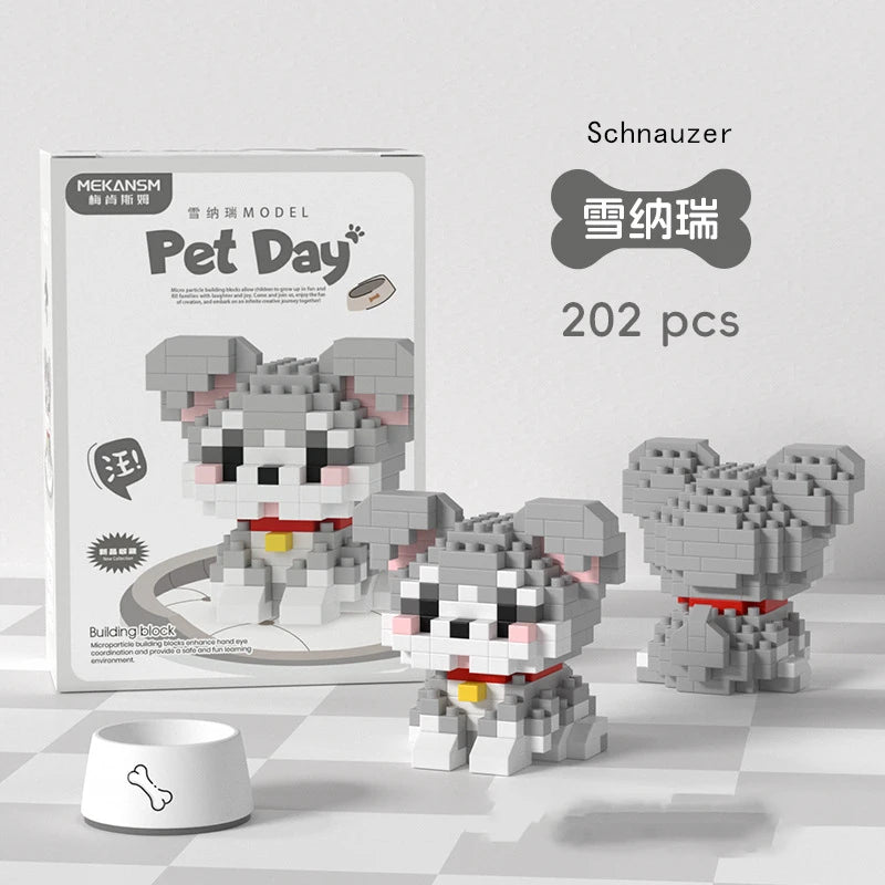 18 Styles Little Dog Cat Small Building Block Model Ornaments