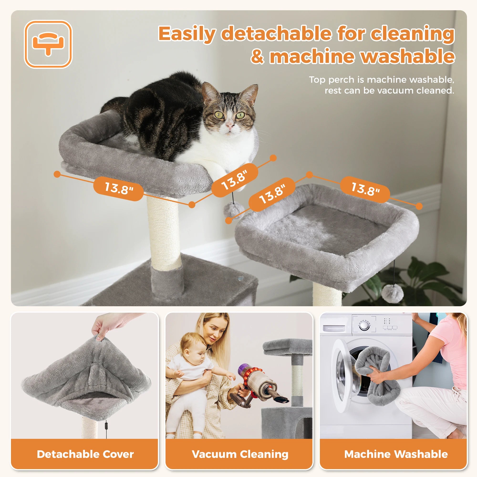 Large Cat Tower for Indoor Cats Multi-Level