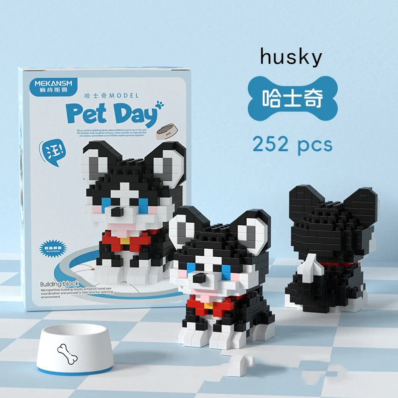 18 Styles Little Dog Cat Small Building Block Model Ornaments