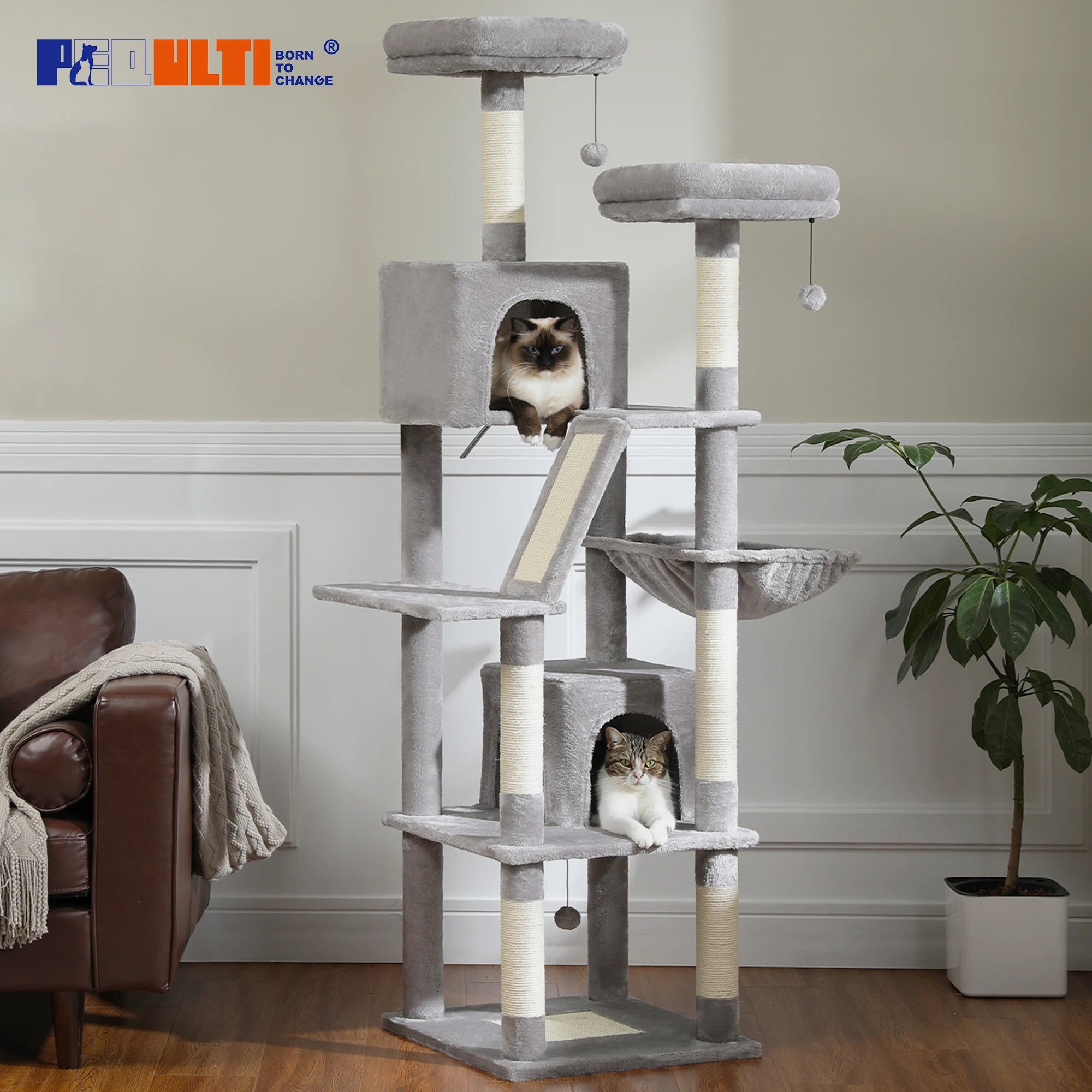 Large Cat Tower for Indoor Cats Multi-Level